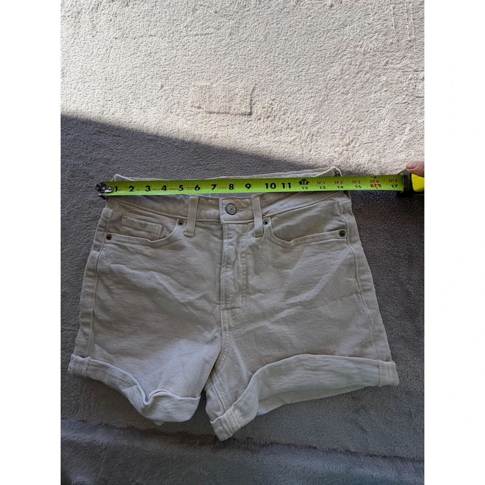 Old Navy O.G. Short Women 4 Beige High Rise Rolled Hem Denim